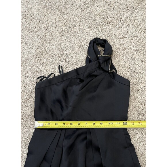 BCBG MAXAZRIA Black Monaco One Shoulder Ruffled Mini Dress Size 2 *Please Read* - Picture 12 of 12